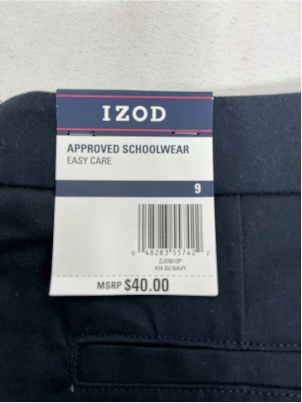 Womans Jr NWT Izod Approved School Wear Bermuda Shorts Size 9 Navy - Picture 6 of 7
